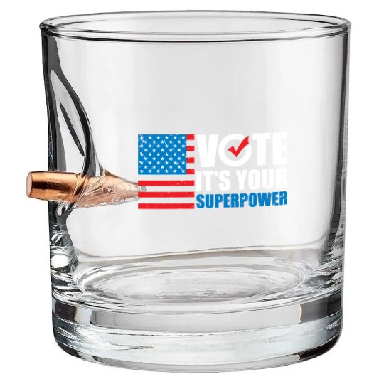 Patriotic American Flag It's Your Superpower Bullet Whiskey Glasses