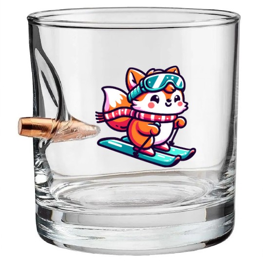 Red Fox Hockey - Agile Player on the Ice Bullet Whiskey Glasses