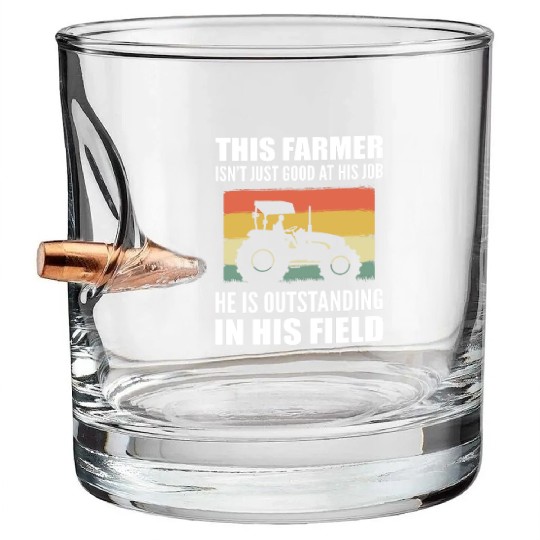 Funny Farmer Rancher Bullet Whiskey Glasses