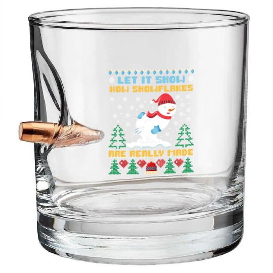 Snowman Let it Snow Christmas Snow Fever Bullet Whiskey Glasses