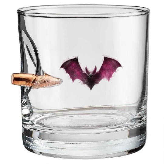 Gothic Bat Occult Space Galaxy Vampire Goth Alt Ae Bullet Whiskey Glasses
