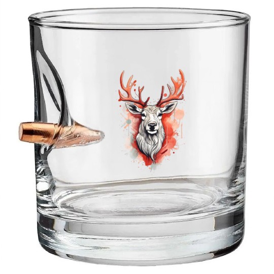 Reindeer Sublime Antler Silhouette Top Bullet Whiskey Glasses