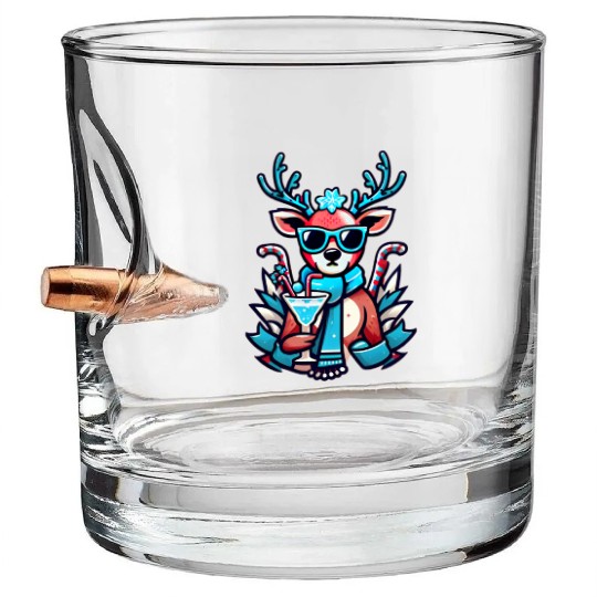 cool reindeer Bullet Whiskey Glasses