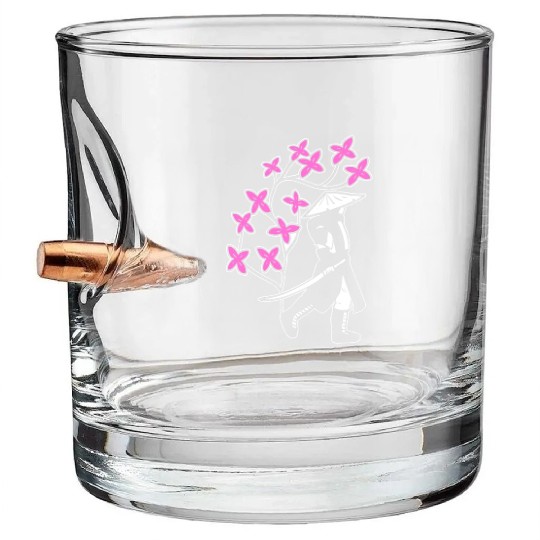 Samurai Sakura Tree Chinese Warrior Gift Bullet Whiskey Glasses