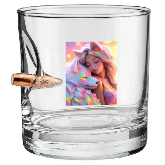 Rainbow Friends - White Wolf and Girl Bullet Whiskey Glasses