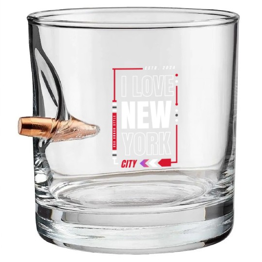 T ShirtI love new york Bullet Whiskey Glasses
