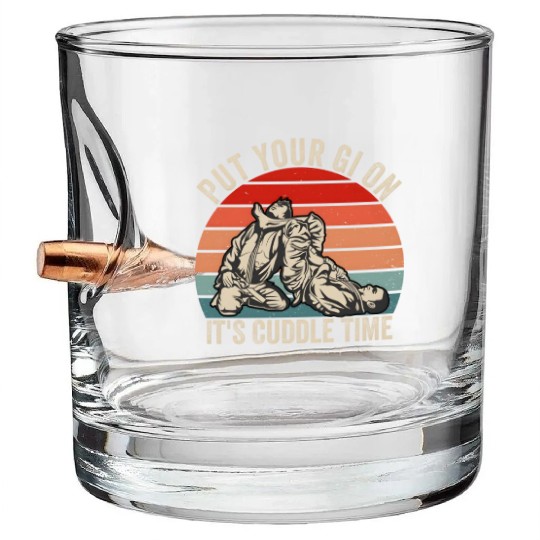 Put Your Gi On It'S Cuddle Time Jiu Jitsu Bjj Mma Bullet Whiskey Glasses