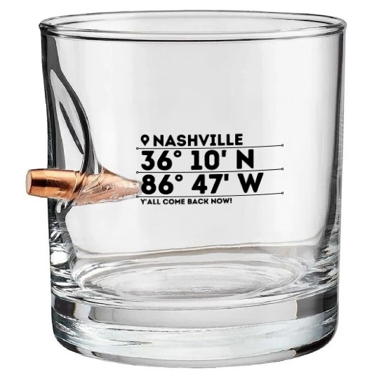 Nashville: Music City, USA Bullet Whiskey Glasses