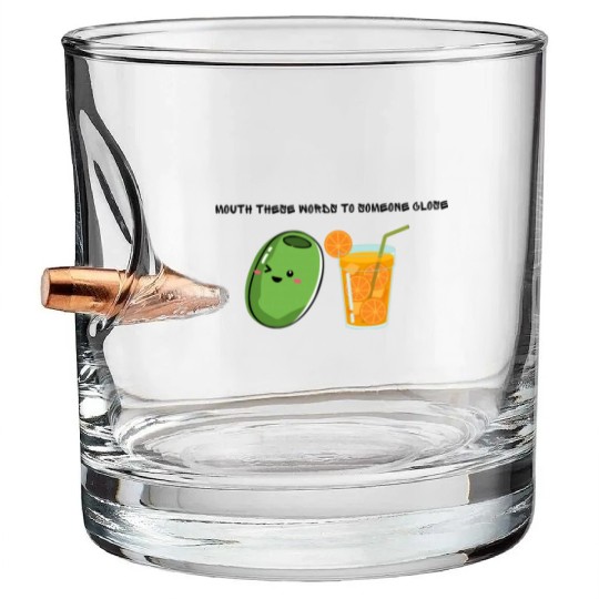Olive Juice (I love you) Bullet Whiskey Glasses