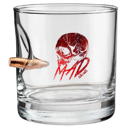 Red Skull with Lightning Graffiti Bullet Whiskey Glasses