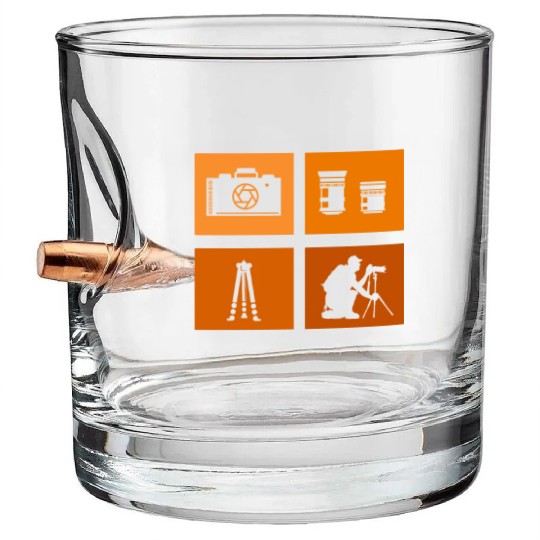 Photography-Camera Wildlife-Nature-Photographer Bullet Whiskey Glasses