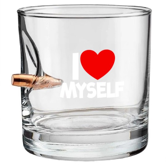 I Love Myself Red Heart Self Love Affirmation Bullet Whiskey Glasses