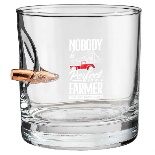Funny Farmer Gift Bullet Whiskey Glasses