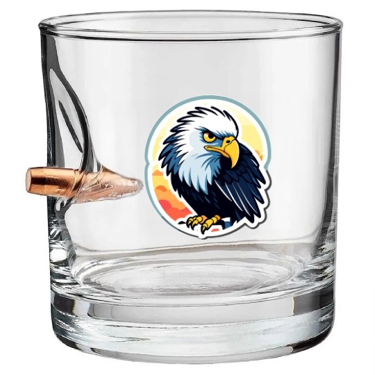 Eagle Bird Illustraion Bullet Whiskey Glasses