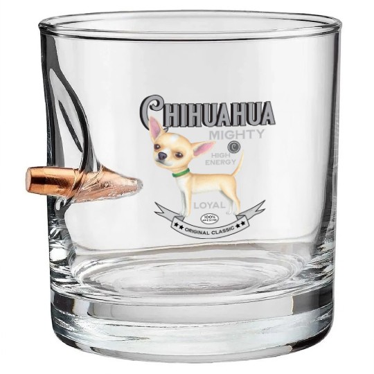 Vintage Chihuahua posing cutely Bullet Whiskey Glasses