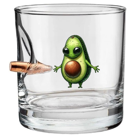 Avocado alien Bullet Whiskey Glasses