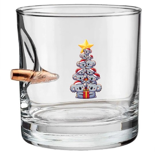 Koala Christmas Tree Merry Christmas Bullet Whiskey Glasses