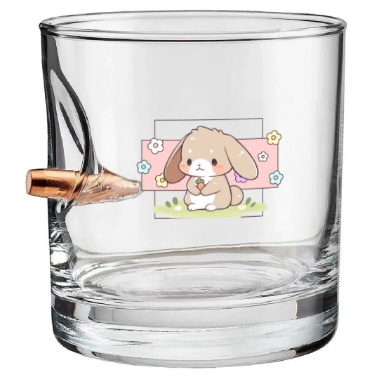 Kawaii Bunny Pastel Sweet Chibi Bunny Cute Aesthet Bullet Whiskey Glasses