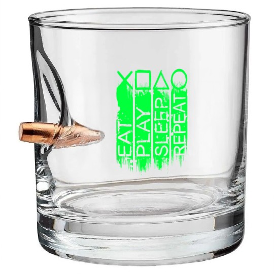game gamer spel fun quote funny love hacker video Bullet Whiskey Glasses
