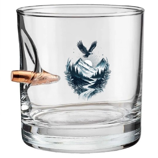 Mountain Silver Eagle Bullet Whiskey Glasses