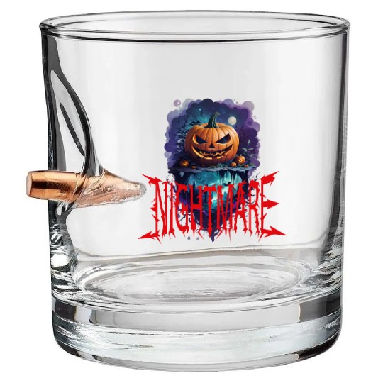 Nightmare Pumpkin: Hauntingly Unique Horror Bullet Whiskey Glasses