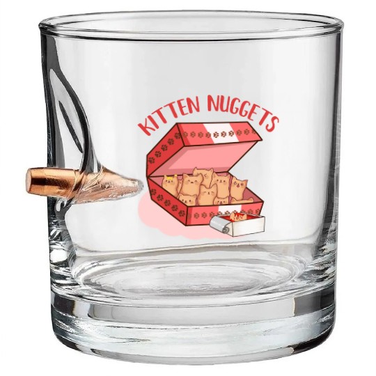 Funny Kittens as Chicken Nuggets, Cat Lover Bullet Whiskey Glasses