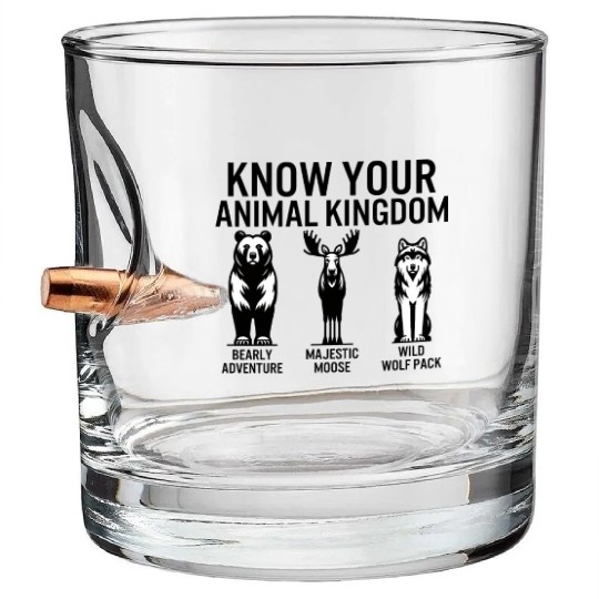 Jungle Bullet Whiskey Glasses, Know Your Animal Kingdom Bear Moose
