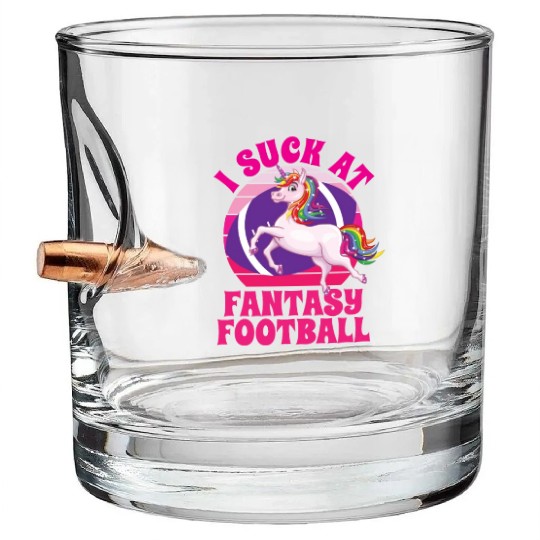 I Suck At Fantasy Football Bullet Whiskey Glasses