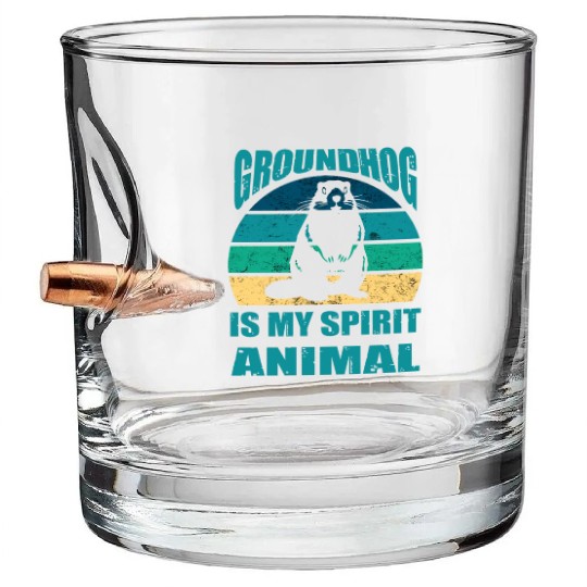 funny Respect the groundhog Bullet Whiskey Glasses