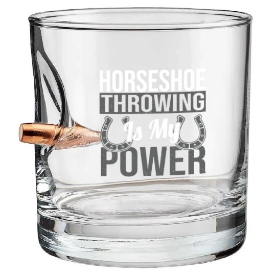 Horseshoe Throwing Is My Power Bullet Whiskey Glasses
