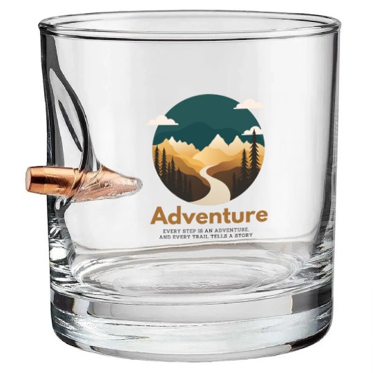 ADVENTURE - HIKING Bullet Whiskey Glasses