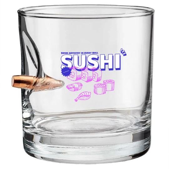 sushi chef, sushi lover Bullet Whiskey Glasses