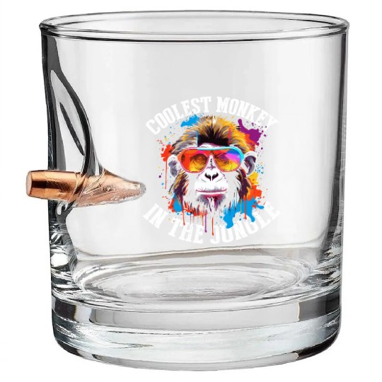 Coolest Monkey In The Jungle Bullet Whiskey Glasses