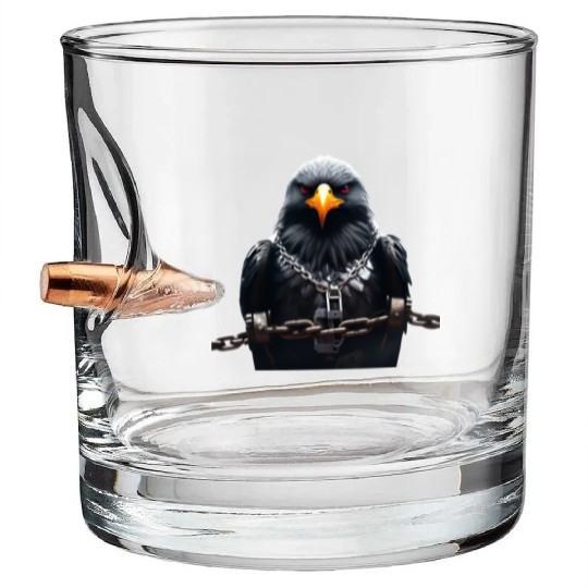 Steel & Storm: Eagle Breaks Through Bars Bullet Whiskey Glasses