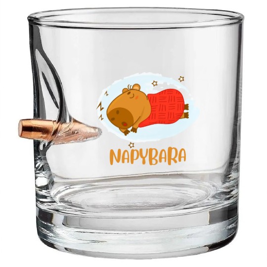 Sleepy Capybara Bullet Whiskey Glasses