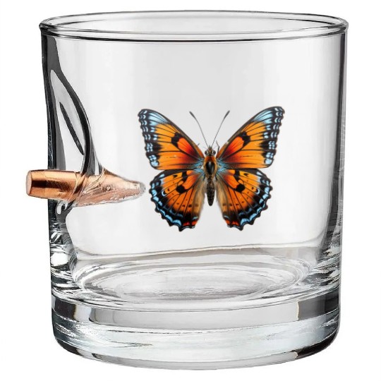 Butterfly Colorful Enchanting Delicate Insects Bullet Whiskey Glasses