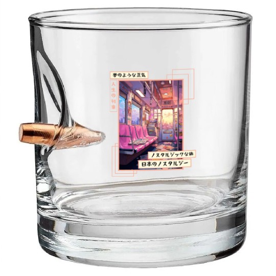 Japanese Aesthetic Subway Streetwear Vaporwave Ret Bullet Whiskey Glasses