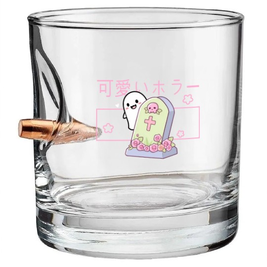 Kawaii Ghost Tombstone Cute Grave Japanese Pastel Bullet Whiskey Glasses