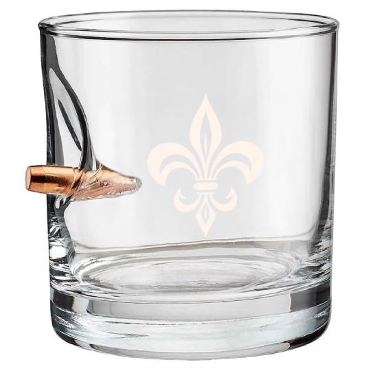 Simple French lily Logo Bullet Whiskey Glasses