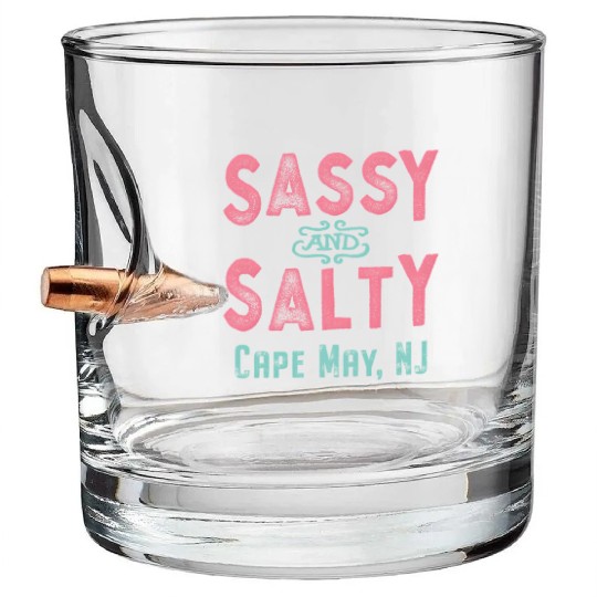 Cape May New Jersey Sassy And Salty Bullet Whiskey Glasses