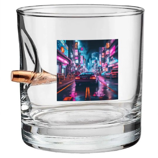 Vaporwave Tokyo Bullet Whiskey Glasses