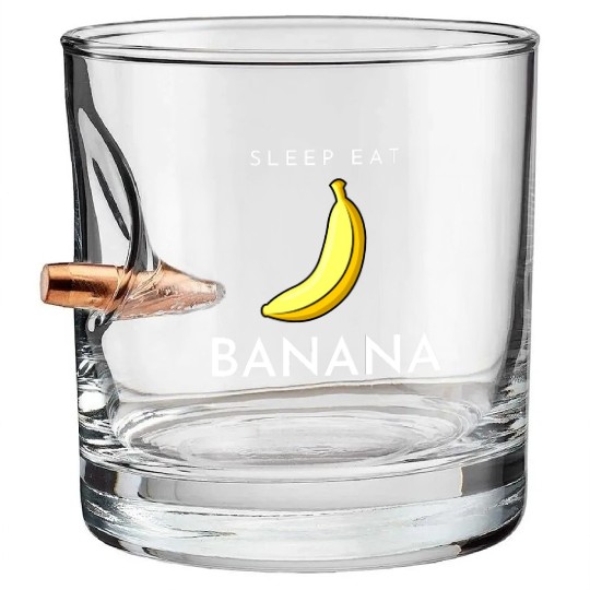 SLEEP EAT BANANA Bullet Whiskey Glasses