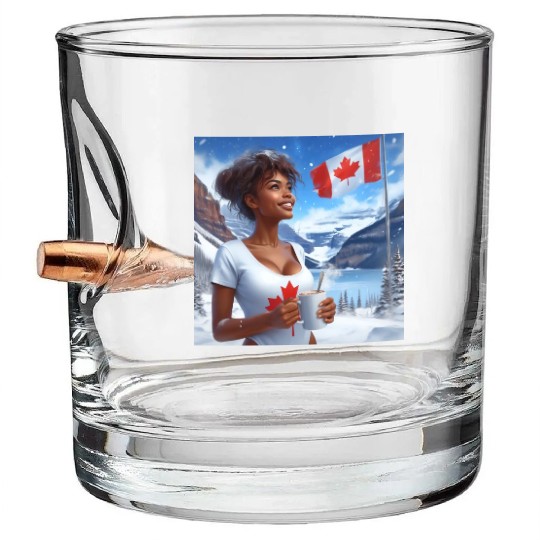 Canadian Winter Snow in Banff Canada Bullet Whiskey Glasses