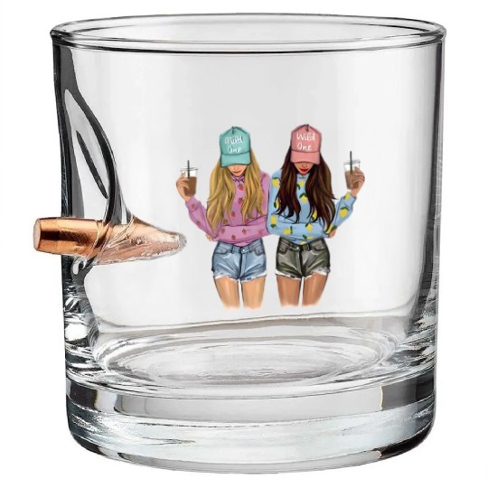 Best Friends Girlfriends Mild One Wild One Bullet Whiskey Glasses