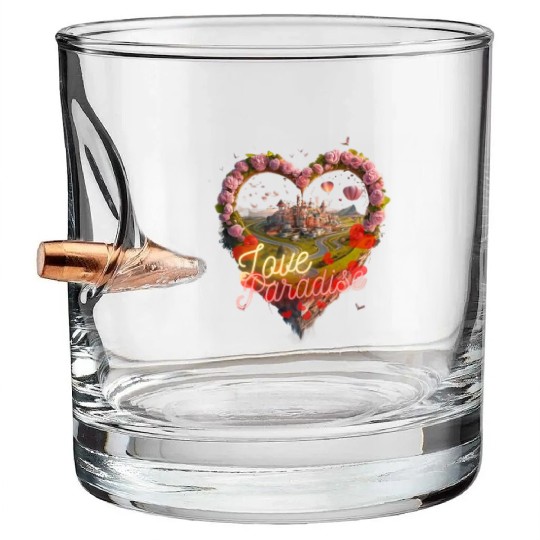 Floating Romance - Love Paradise Island Bullet Whiskey Glasses