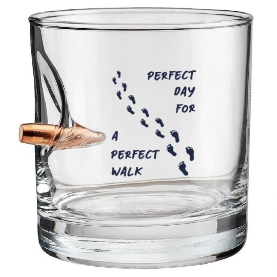 Perfect day perfect walk 2 - Navy Blue Bullet Whiskey Glasses