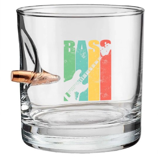 Bass Guitar Bullet Whiskey Glasses