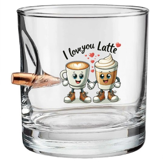 The perfect Valentine's Day gift I love you latte Bullet Whiskey Glasses