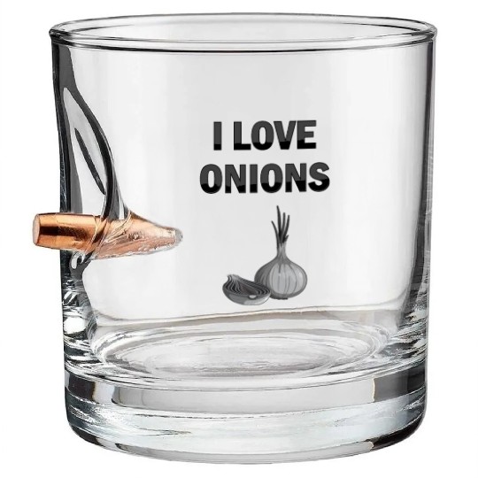 I Love Onions, For Onion and Vegetable Lovers Bullet Whiskey Glasses