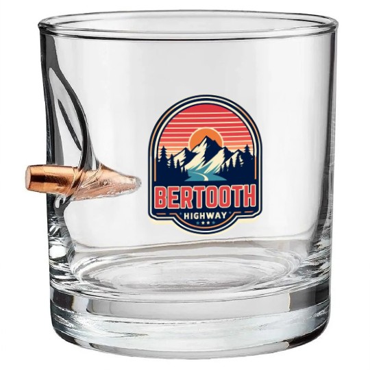 Beartooth Highway US 212 Bullet Whiskey Glasses